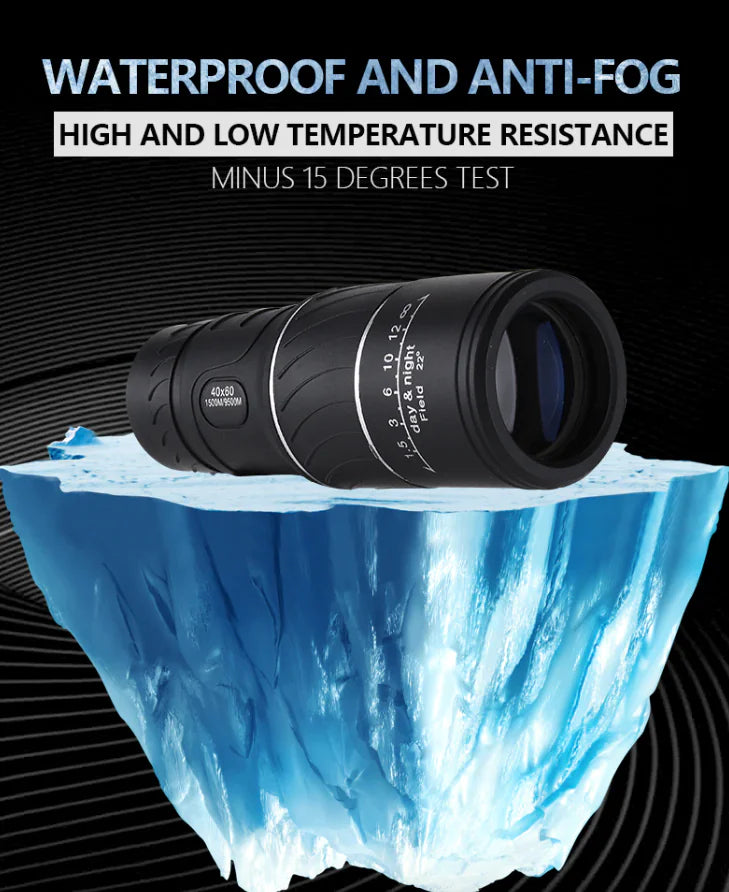 40X60 Monocular Binoculars With Night Vision BAK4 Prism High Power Waterproof by Anti Spier