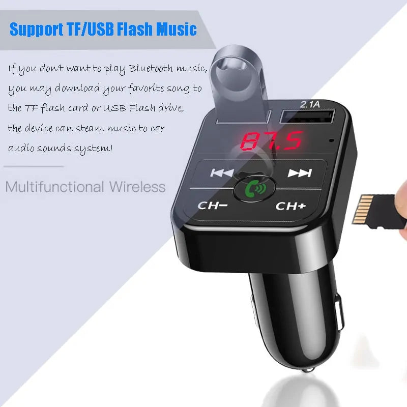 Car Bluetooth 5.0 FM Transmitter Wireless Adapter by Anti Spier