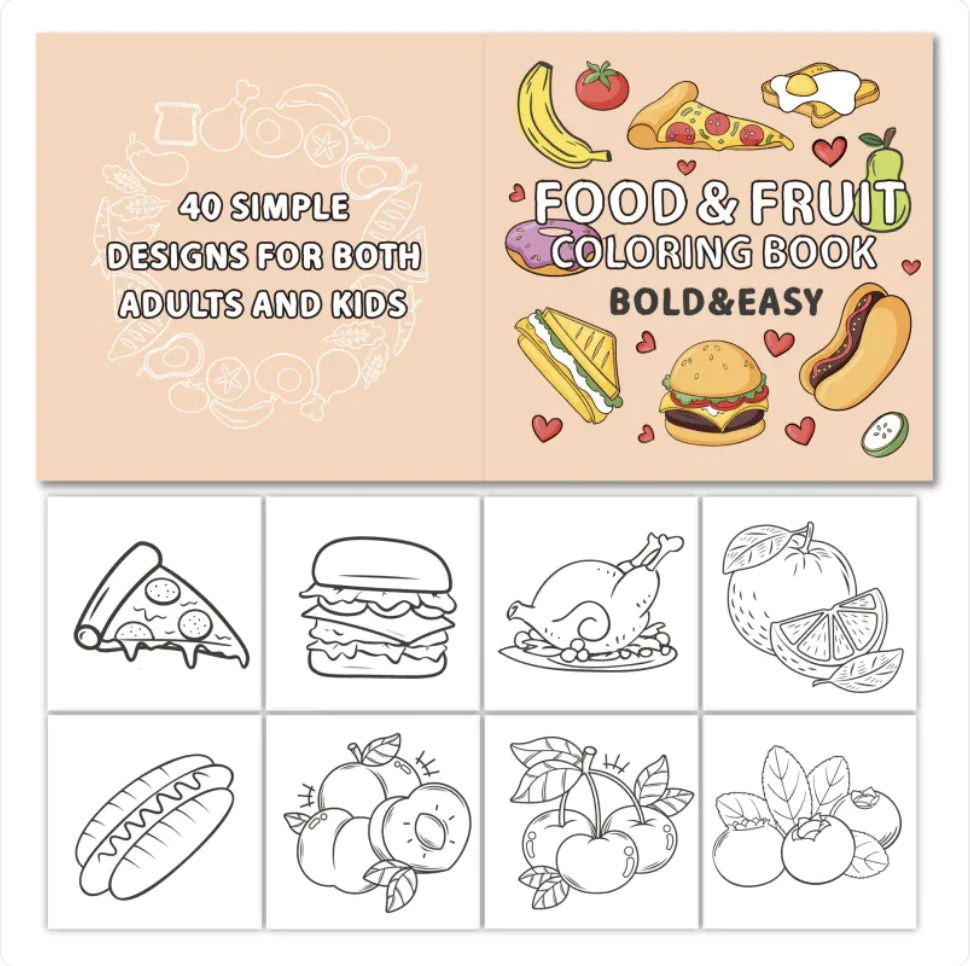 Children's Coloring Book: 40 Food & Fruit Cartoons by Anti Spier