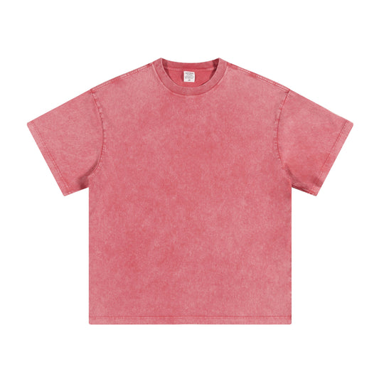 Men's summer American youth fashion brand heavy all neckline cotton short sleeve loose trend T-shirt men by Hypersku