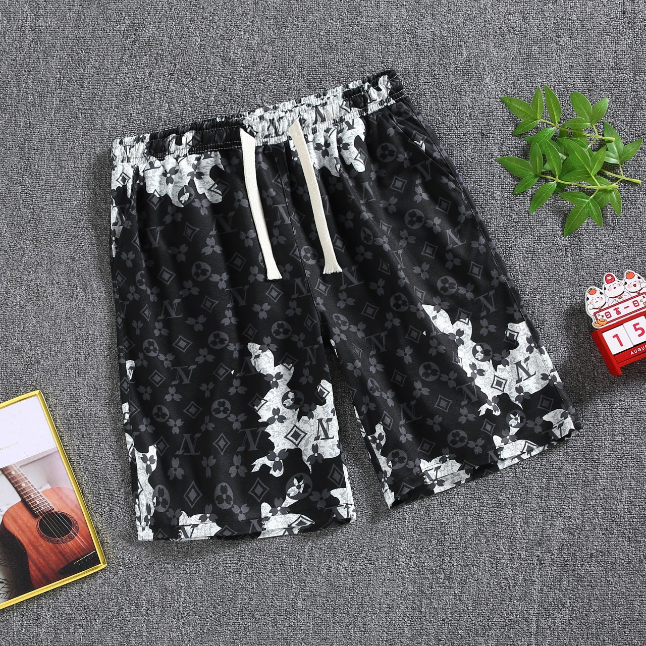 Quarter pants Men's summer beach pants Men's casual running shorts Men's 5 straight leg pants trend by Hypersku