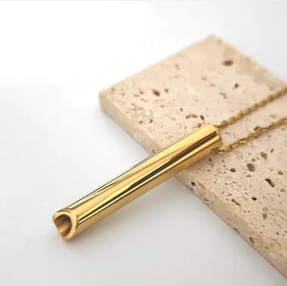 Titanium Whistle Steel Pendant Necklace by Anti Spier