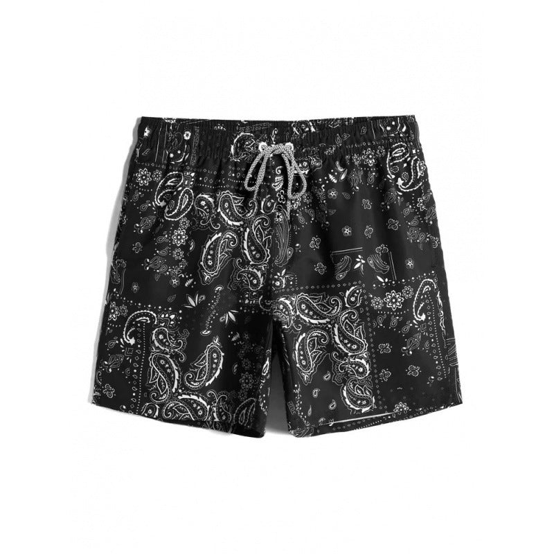 Beach pants men's large size quick dry loose thin men's shorts sports casual flower pants by Hypersku