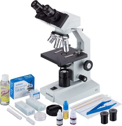 AmScope BioMaster B100C 40X-2500X Binocular Microscope with Slide Kit by Anti Spier