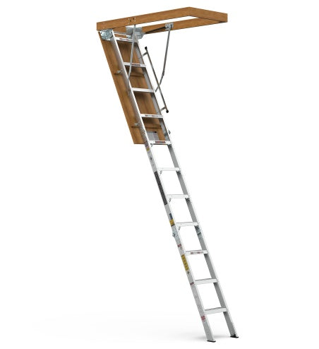 Household Aluminum Attic Ladder 25 X 54 ,350lbs Capacity, 7-10 Ft Ceiling Height by Anti Spier