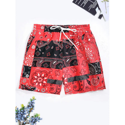 Beach pants men's large size quick dry loose thin men's shorts sports casual flower pants by Hypersku