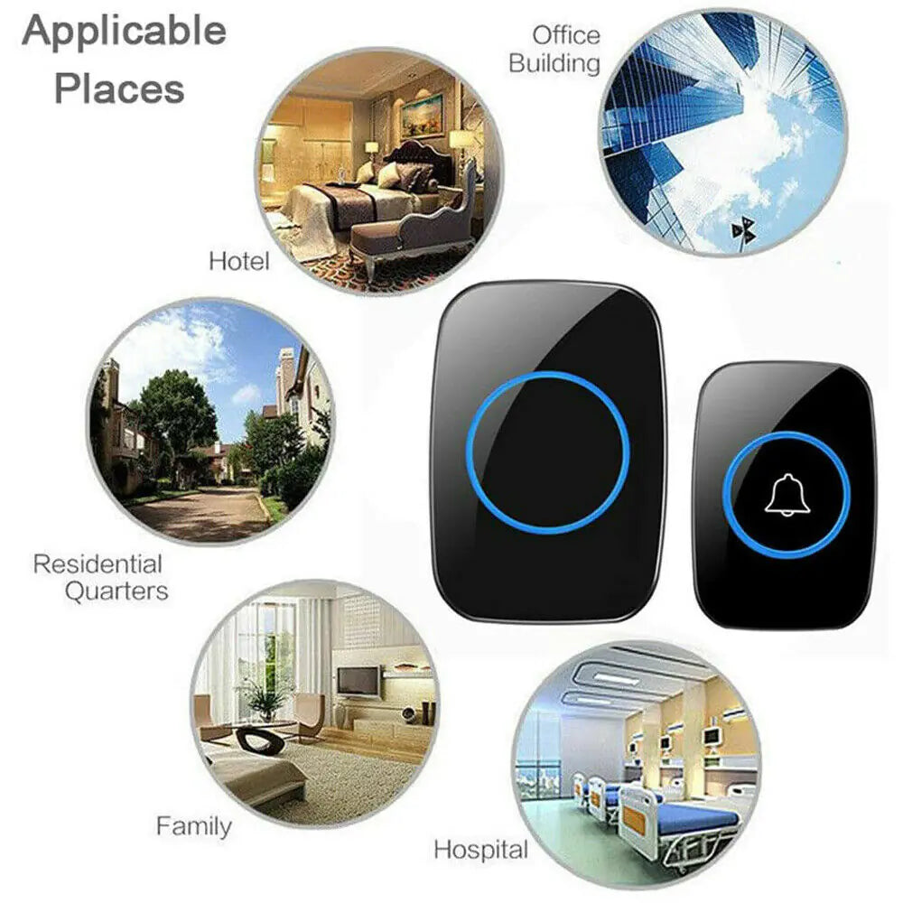 Wireless Doorbell Chime Waterproof Plugin Receiver Adjustable Volume 1000FT Kit by Anti Spier