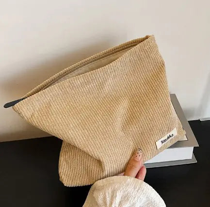 Corduroy Makeup Organizer Clutch by Anti Spier