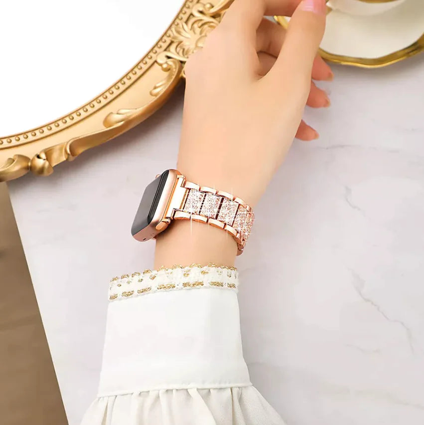 Crystal Bling Band Case iWatch Strap For Apple Watch Ultra Series 8 7 SE 6 5 4 3 by Anti Spier