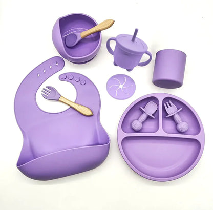 Baby Silicone Feeding Tableware Set by Anti Spier