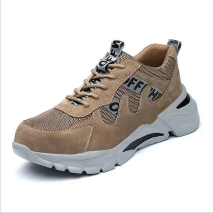Men's Steel Toe Safety Work Shoes - Lightweight Outdoor Protective Footwear by Anti Spier