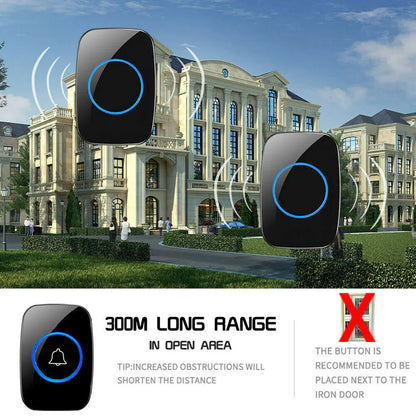 Wireless Doorbell Chime Waterproof Plugin Receiver Adjustable Volume 1000FT Kit by Anti Spier