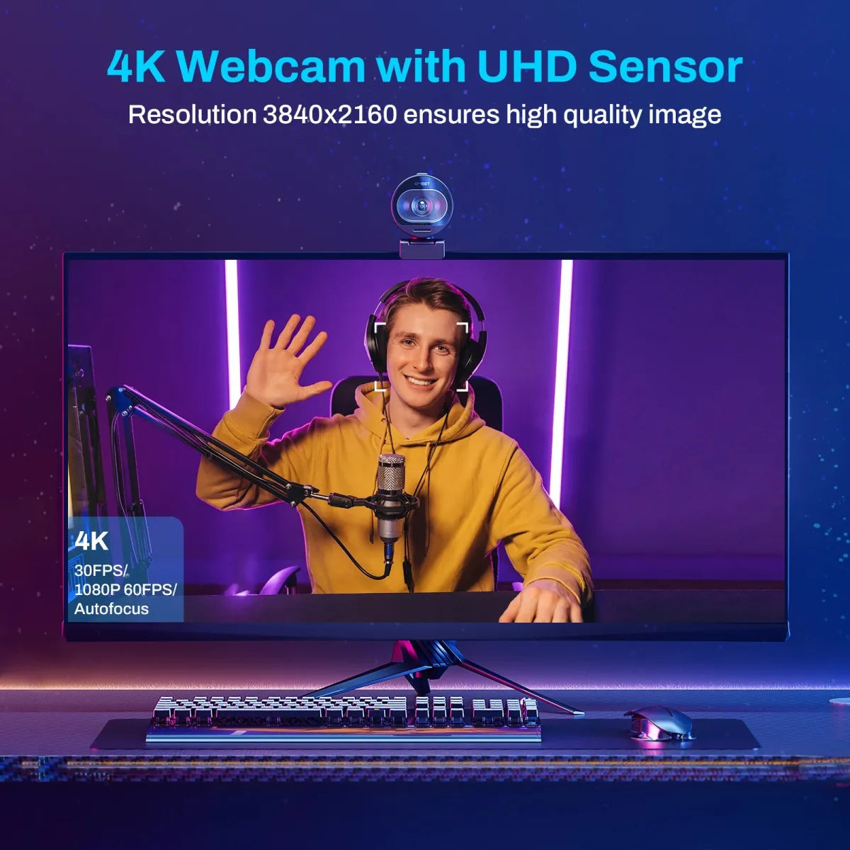 Ultra-clear 4K Live Broadcast Computer Camera by Anti Spier
