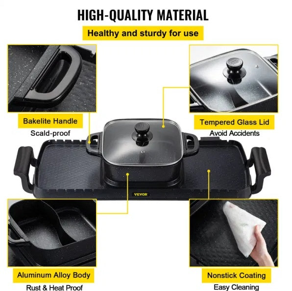 Multifunctional Teppanyaki Grill Pot With Dual Temp Control by Anti Spier