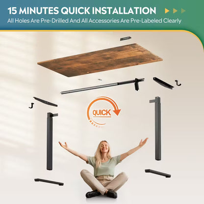 Electric Sit to Stand Desk with 3 Memory Presets, Adjustable Height Stand up Desk, Height Adjustable Standing Computer Desk for Home Office, 40/ 55/ 63/ 71 Inches, Ergonomic Workspace, Workspace Furniture, Sleek Design, Modern Desk by Anti Spier