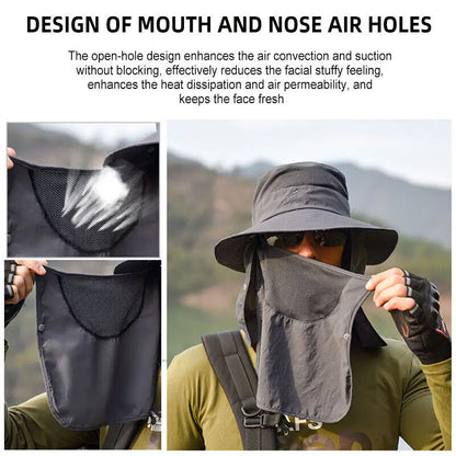 Wide Brim Sun Hat UV Protection Bucket Cap For Hiking Camping Fishing Safari Men by Anti Spier