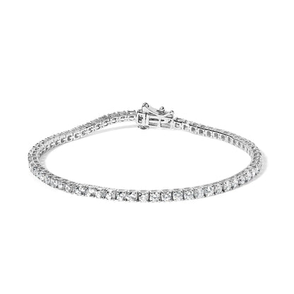 14K White Gold Lab Grown 4.00 Cttw Round Brilliant Cut Diamond Prong Set Classic Tennis Bracelet - 7" (F-G Color, VS2-SI1 Clarity) by Anti Spier