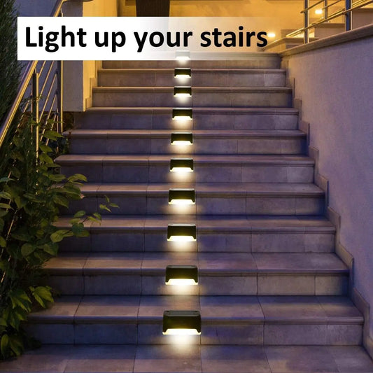8 Pack New Solar Deck Lights Outdoor Waterproof LED Steps Lamps For Stairs Fence by Anti Spier