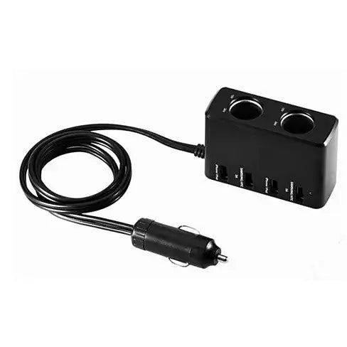 Dual Car 12v Outlet with 4 USB all Gadget Charger by Anti Spier