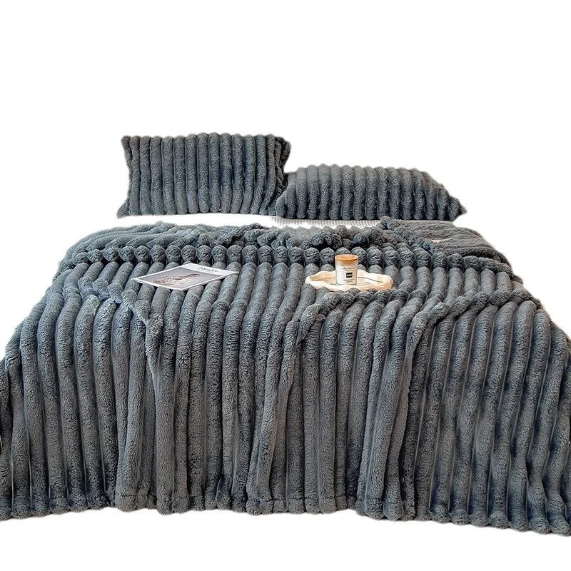 Faux Rabbit Fur Velvet Blanket by Anti Spier