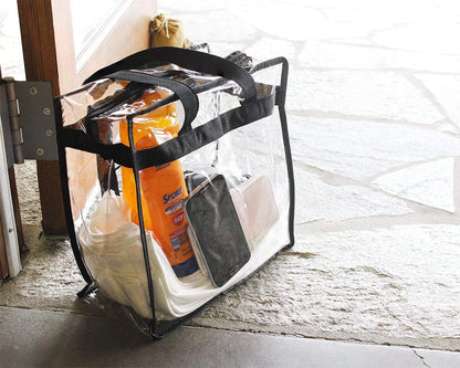 2x Clear PVC Tote Bag Women Large Transparent Handbag Zip Purse Stadium Security by Anti Spier