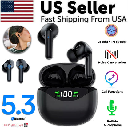 Bluetooth Earbuds Headset 5.3 Wireless Noise Cancelling TWS Trucker Waterproof by Anti Spier