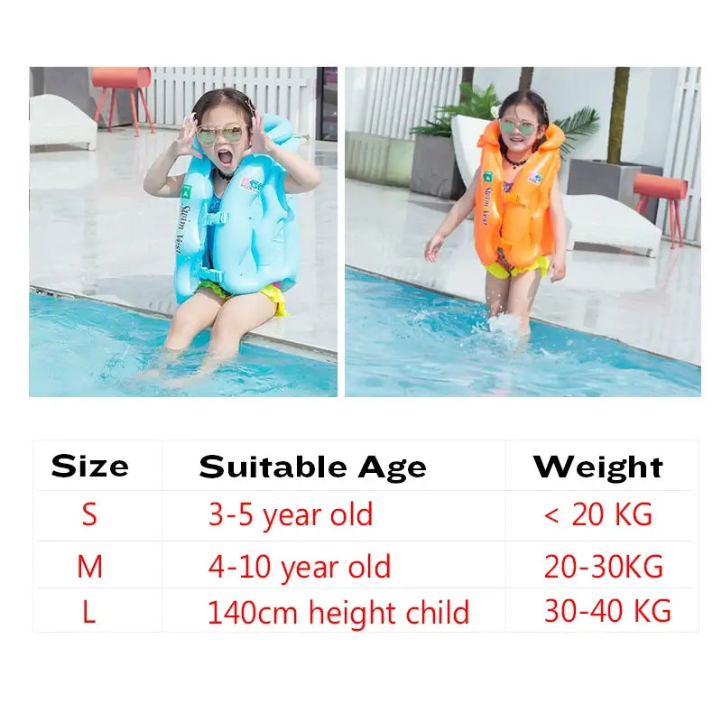 Inflatable Life Vest Baby Swimming Jacket by Anti Spier