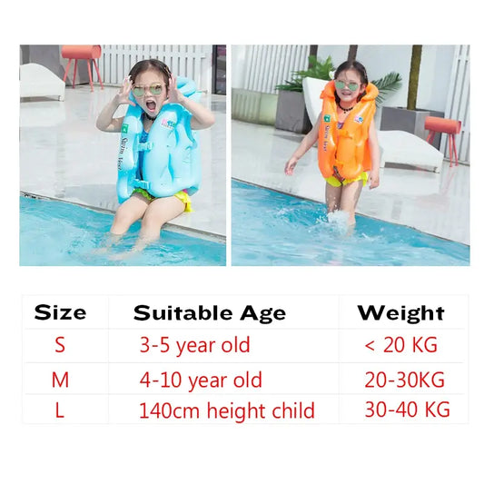 Inflatable Life Vest Baby Swimming Jacket by Anti Spier