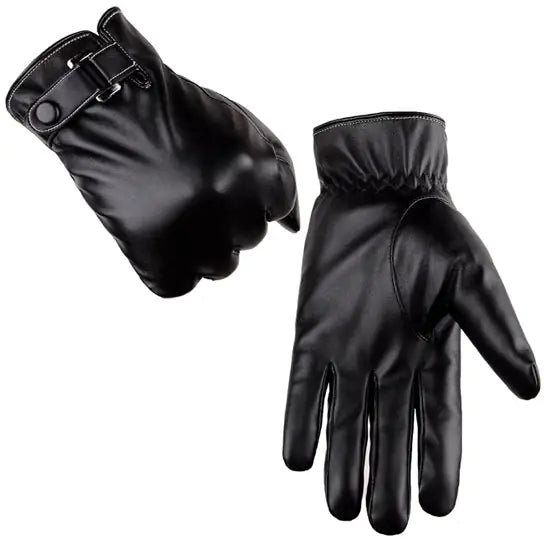 Autumn Warmth Stylish Vegan Leather Touch Smart Gloves by Anti Spier