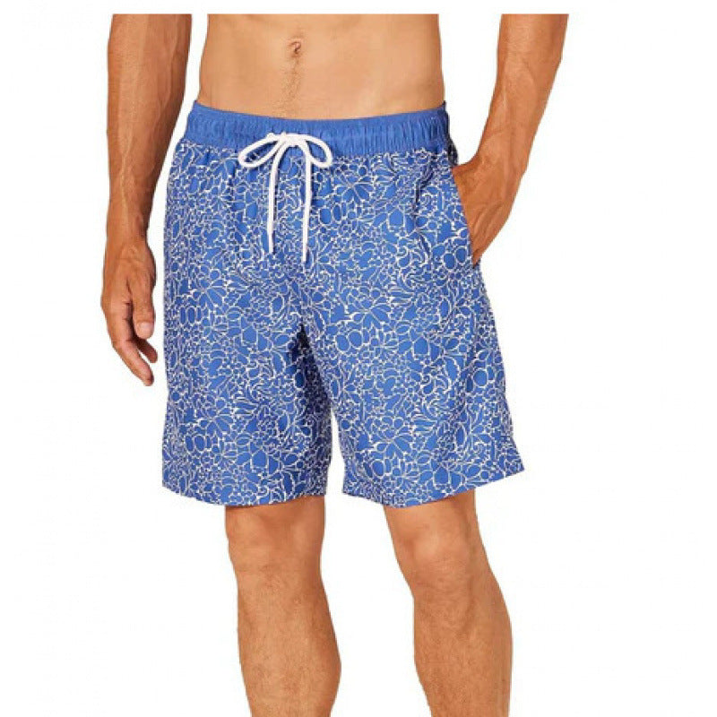 Beach pants men's large size quick dry loose thin men's shorts sports casual flower pants by Hypersku