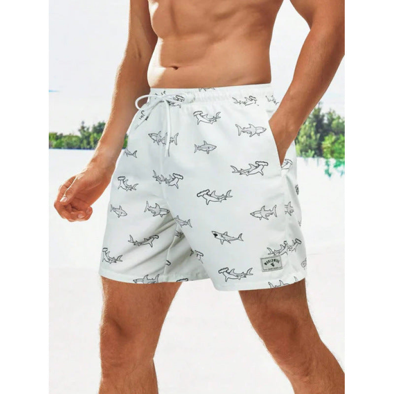 Beach pants men's large size quick dry loose thin men's shorts sports casual flower pants by Hypersku