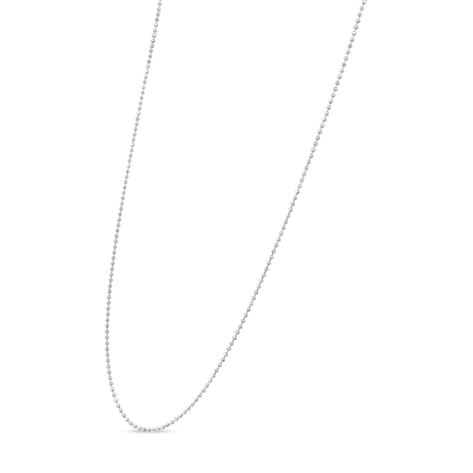 .925 Sterling Silver 0.7mm Slim and Dainty Unisex 18" Inch Ball Bead Chain Necklace by Anti Spier