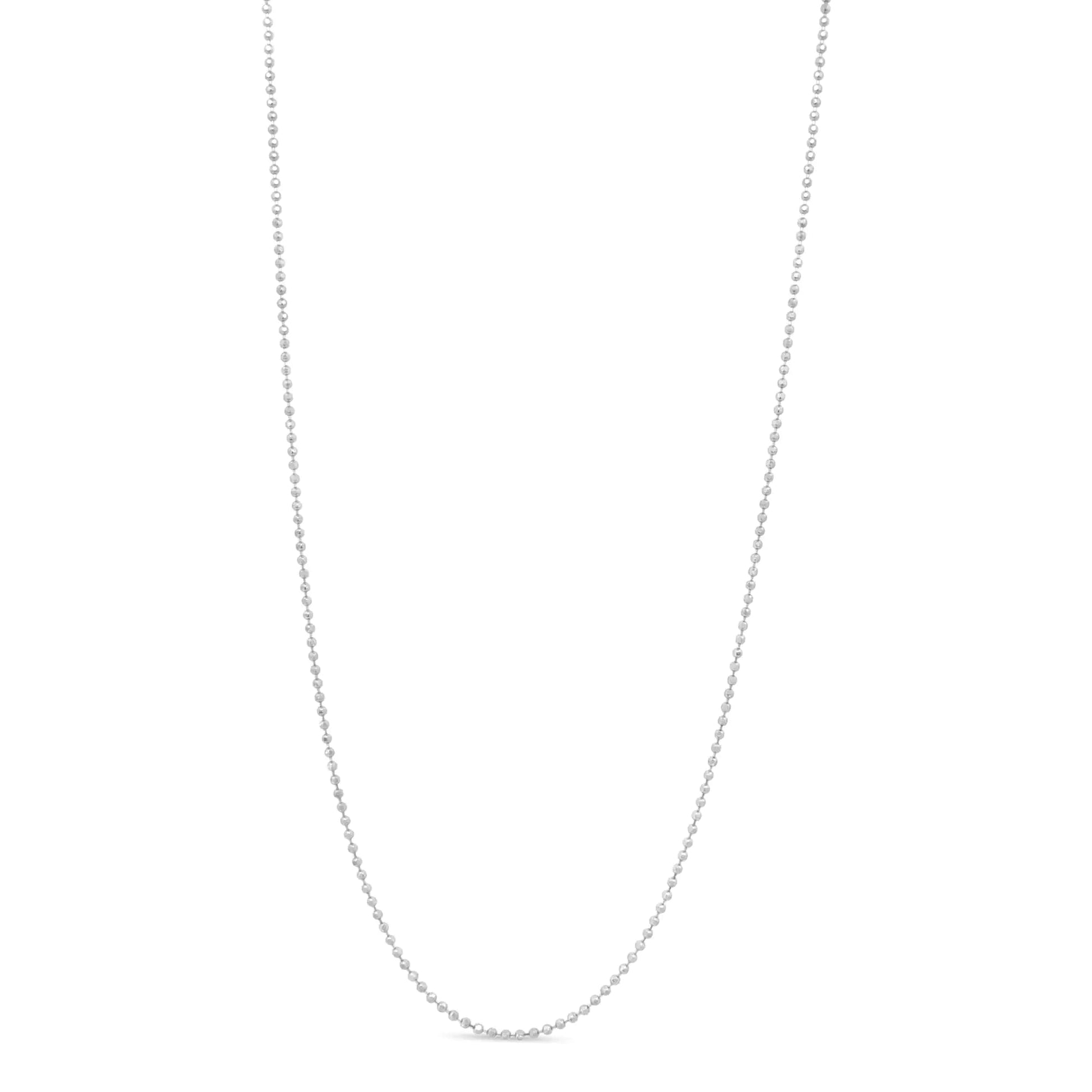 .925 Sterling Silver 0.7mm Slim and Dainty Unisex 18" Inch Ball Bead Chain Necklace by Anti Spier