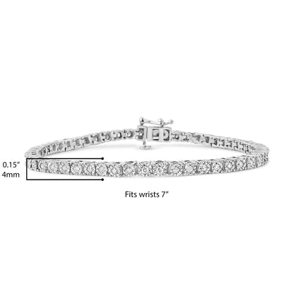 .925 Sterling Silver 1/2 Cttw Diamond Illusion-Set Miracle Plate Tennis Bracelet (I-J Color, I3 Clarity) - 7" by Anti Spier