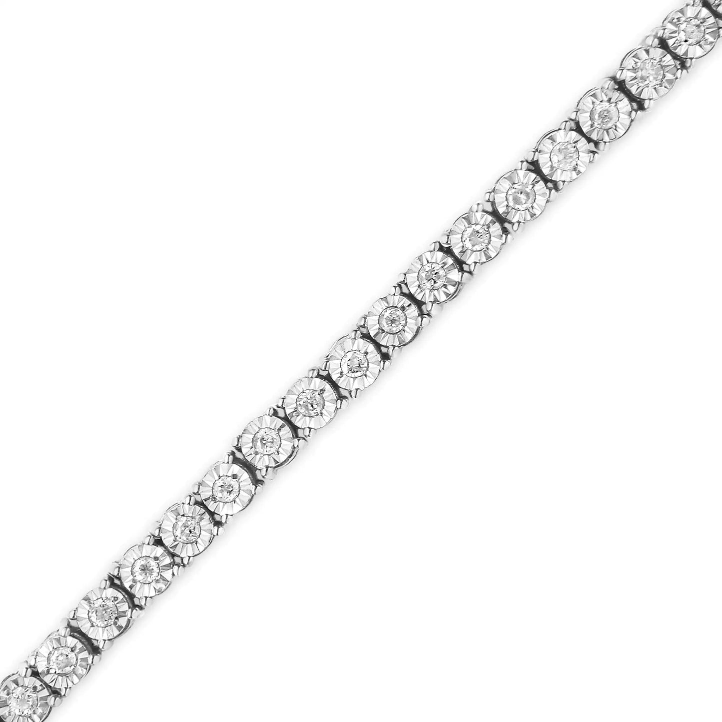 .925 Sterling Silver 1/2 Cttw Diamond Illusion-Set Miracle Plate Tennis Bracelet (I-J Color, I3 Clarity) - 7" by Anti Spier