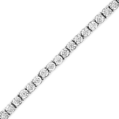 .925 Sterling Silver 1/2 Cttw Diamond Illusion-Set Miracle Plate Tennis Bracelet (I-J Color, I3 Clarity) - 7" by Anti Spier