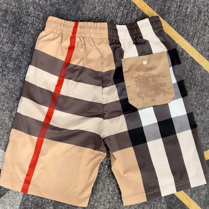Light luxury quick-drying shorts for men, summer plaid five-inch pants, contrasting color plaid for men, British sand by Hypersku