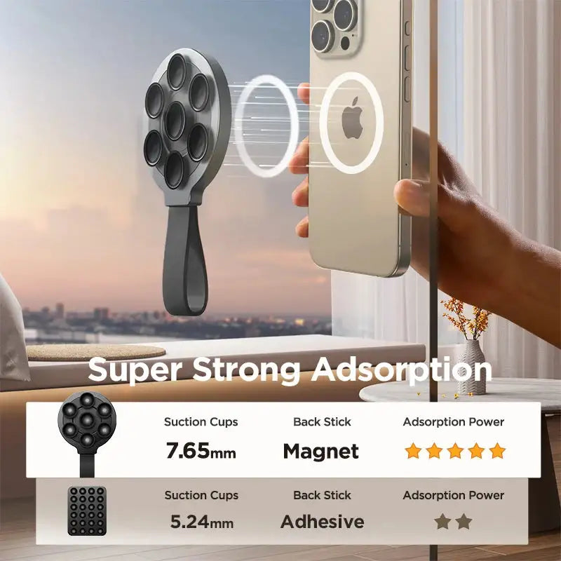 Joyroom Magnetic Suction Cup Phone Mount Hand-Free Mirror Shower Silicone Suction Phone Case Grip Stand Holder For iPhone 15 Pro by Anti Spier
