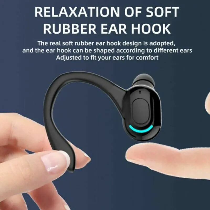 New Bluetooth 5.1 Headset Wireless Earbuds Earphones Stereo Headphones Ear Hook by Anti Spier