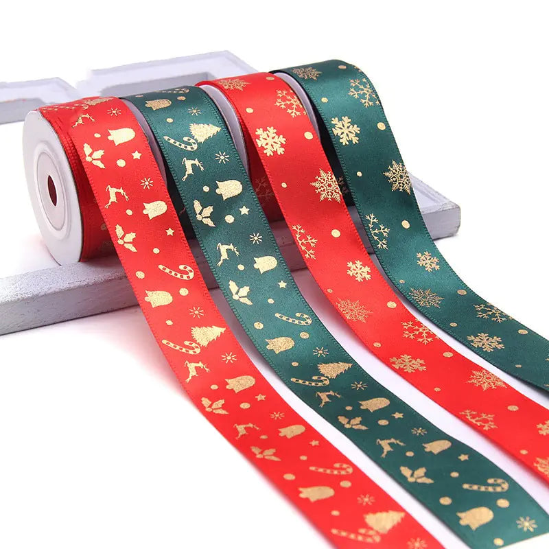 Ribbon Printed Christmas Design Decoration Gift Packing by Anti Spier