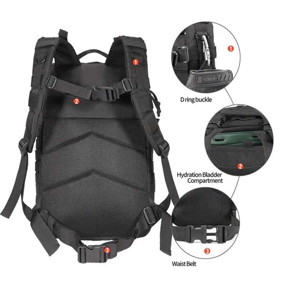 42L Tactical Backpack Bag with USA Patch by Anti Spier