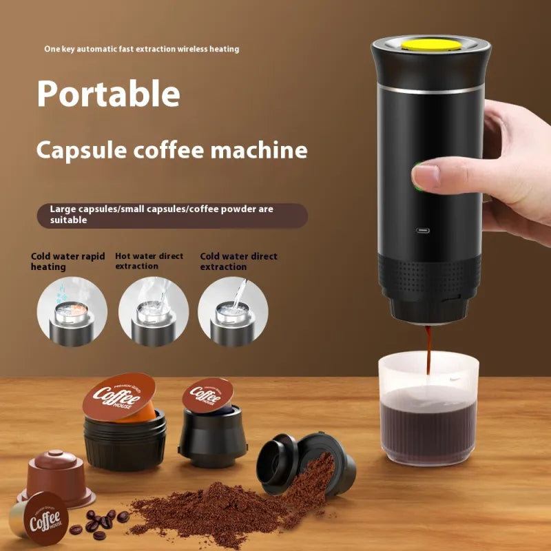 Portable Capsule Coffee Machine Electric Small Wireless Heating by Anti Spier