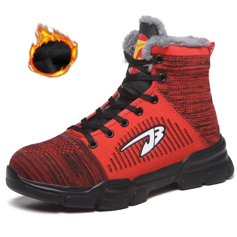 Men's Winter Safety Work Boots - Steel Toe Waterproof Insulated Construction Boots by Anti Spier
