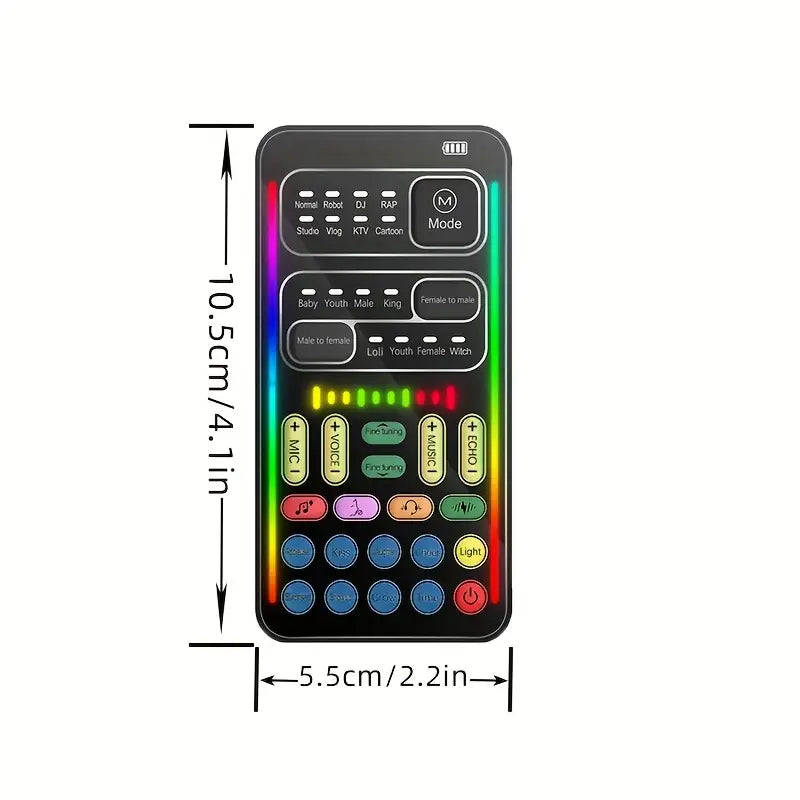 Sound Card Voice Changer - Voice Conversion Modes (Male to Female, Female to Male, Robotic, etc.), Gaming Chat, Karaoke, Live Streaming, Voice Beautification, Rechargeable, Smartphone Compatible, Voice Changer for Phone, Vibrant Interface by Anti Spier