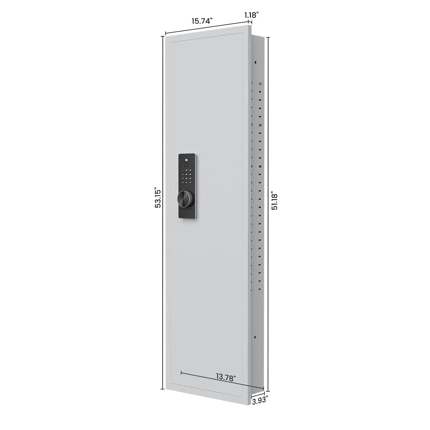 53Passwod Touch Panel In-Wall Safe,Hidden Wall Gun Safe For Rifles With Adjustable Shelves,Assembled Storage Multifunctional Wall Safe For Firearm And Valuables White-Digital by Anti Spier