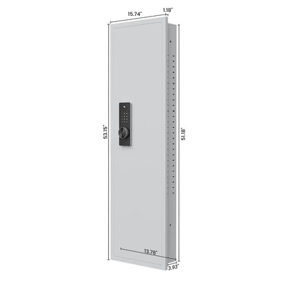 53Passwod Touch Panel In-Wall Safe,Hidden Wall Gun Safe For Rifles With Adjustable Shelves,Assembled Storage Multifunctional Wall Safe For Firearm And Valuables White-Digital by Anti Spier