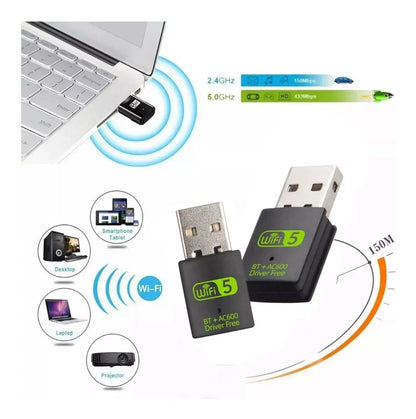 USB AC600m 2.4G+ 5G WIFI RECEIVER by Anti Spier