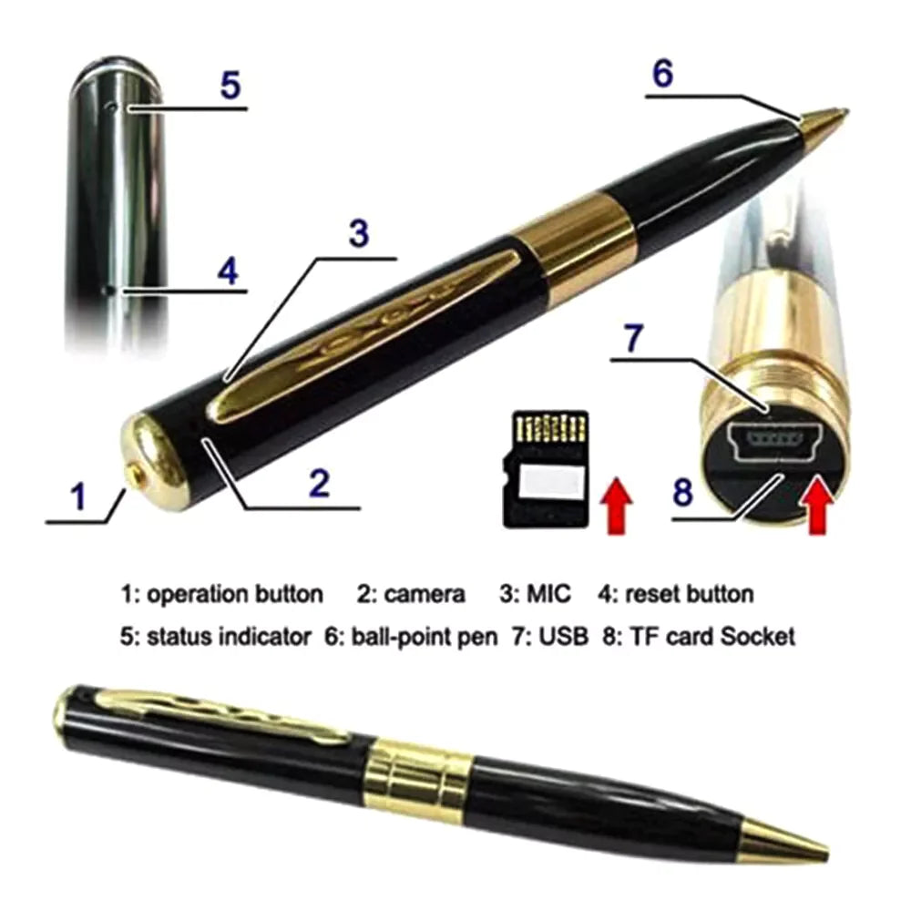 Pen Camera Cam Mini Hidden Pocket Audio Video Recorder DVR Security 1080P HD USA by Anti Spier