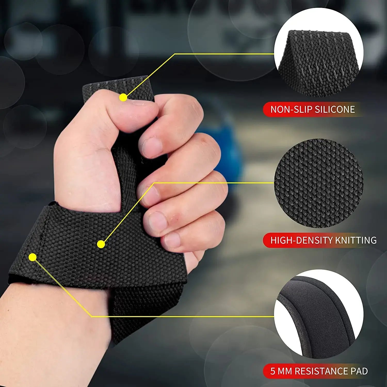 Anti-Slip Silicone Weightlifting Wrist Straps by Anti Spier