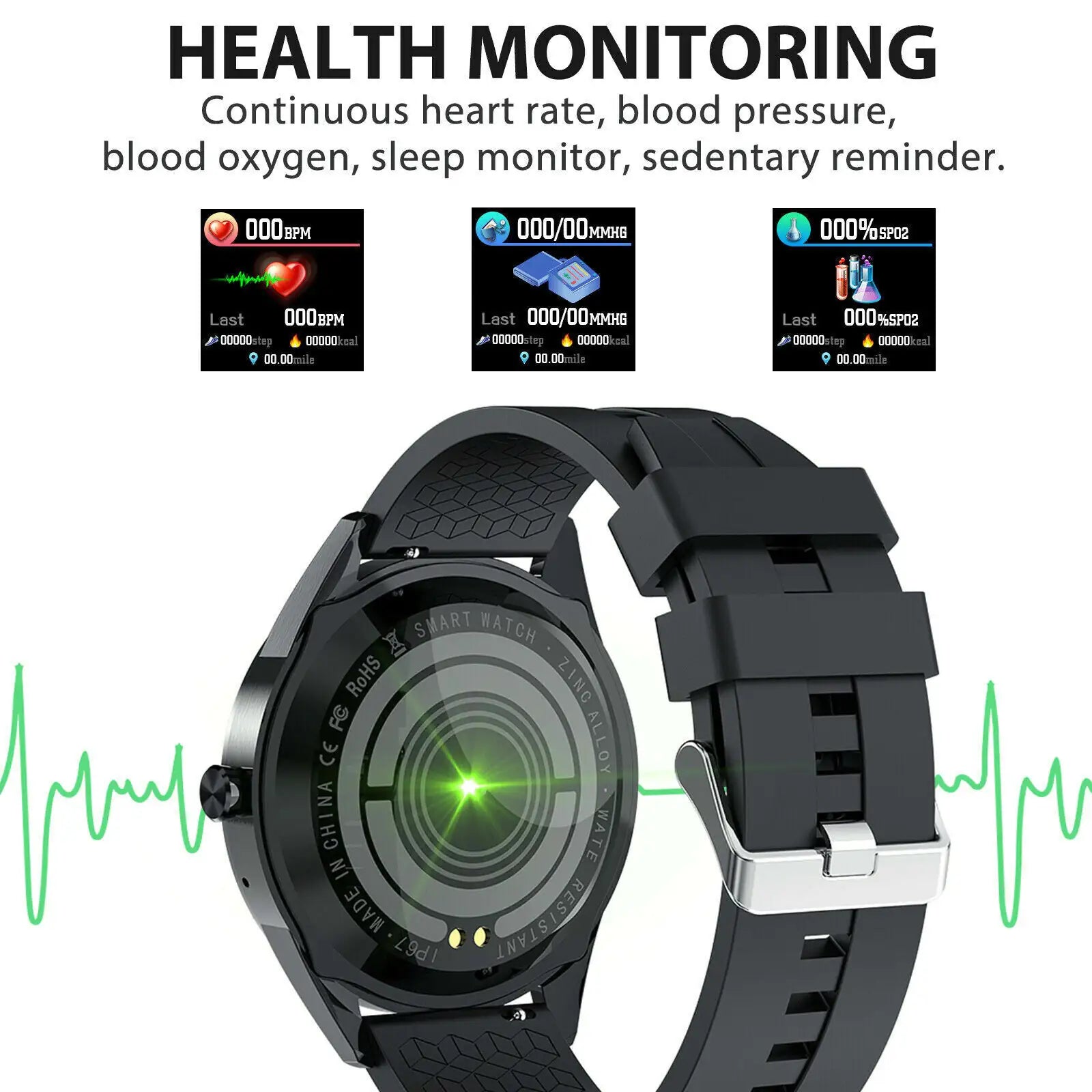 Waterproof Bluetooth Smart Watch Phone Mate Heart Rate Tracker For iOS Android by Anti Spier